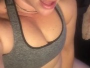 My sticky cougar cum drips off the end of my bubble wand toy natural pussy