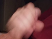 Stroking my big dick. 