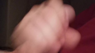 Stroking my big dick. 