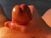 【無修正】エロASMR！媚薬オイルでパイパンちん◯を精子まみれにしてみた