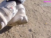 Part2 Fila Destrudor Shoeplay Nylon feet and Crush Trample Trailer Sneaker girl Feet 12/16