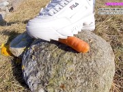 Part2 Fila Destrudor Shoeplay Nylon feet and Crush Trample Trailer Sneaker girl Feet 2/16