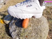 Part2 Fila Destrudor Shoeplay Nylon feet and Crush Trample Trailer Sneaker girl Feet 3/16