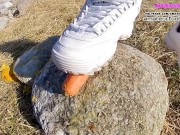 Part2 Fila Destrudor Shoeplay Nylon feet and Crush Trample Trailer Sneaker girl Feet 4/16