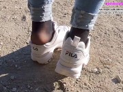 Part2 Fila Destrudor Shoeplay Nylon feet and Crush Trample Trailer Sneaker girl Feet 9/16