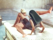 lesbian relaxing at sauna