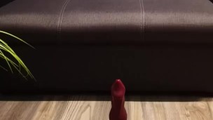 Wolf riding bad dragon dildo with huge cumshot at the end
