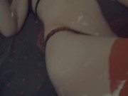 Hot girl in whipped cream and chocolate topping 11/16