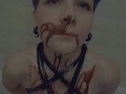 Hot girl in whipped cream and chocolate topping 16/16