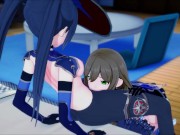 Lisa fucking Mona with a strapon - Genshin Impact Hentai. 1/16