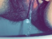 Hairy Pussy Pees in Toilet 13/16