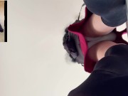 【女装】私服〇学生が天井の電球を取り換え、逆さ撮りで可愛い白パンチラ！ - Screenshot 13 of 16 - Kink