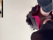 【女装】私服〇学生が天井の電球を取り換え、逆さ撮りで可愛い白パンチラ！ - Screenshot 8 of 16 - Kink