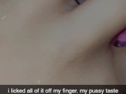 MY SWEET, CREAMY,TIGHT, JUICY PUSSY UP CLOSE. I LICKED ALL OFF!