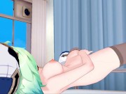 Sucrose fingers her pussy on the bed - Genshin Impact Hentai. 9/16