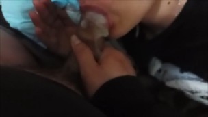 my fat neighbor gives me money to empty his full balls in my mouth