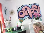 TRUE ANAL Big booty blonde Candice Dare gets an anal creampie 10/16