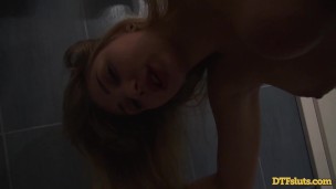 DTFsluts - BLONDE SMALL TITS AMATEUR HALEY HILL POUNDED IN RESTROOM BY JAMES DEEN
