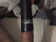 Wife sucks my cock and balls with vacuum cleaner