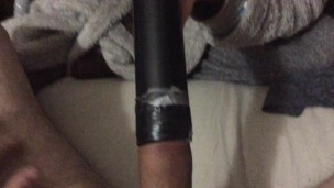 Wife sucks my cock and balls with vacuum cleaner