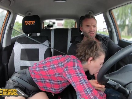 Fake Driving School Learner Buys Instructor Emilia Argan a coffee before Outdoor Fuck