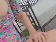 Showing pussy at the pool 12/16