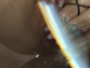 milf licks the cum she threw on the glass 6/16