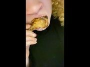 BBW eating more chicken with chatter here and there (ASMR FAIL) 
