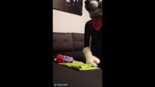 Rubber wolf fucking dragon muzzle