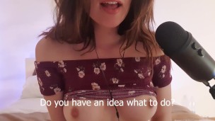 Cute girlfriend whispers to you how she wants you to lick her pussy - ASMR
