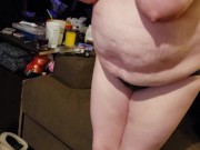 This BBW with amazing areolas watching porn needs a deep dildo 7/16