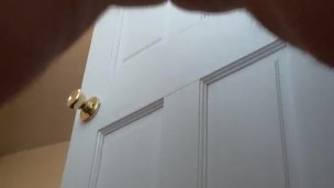 FTM jerks hard dick and cums and squirts 