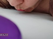 Fuck my throat with a long cock and bathe my boobs in saliva 16/16