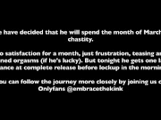 His last orgasm before chastity. One month locked up 1/16