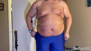 Fat light skin guy being verbal while showing up his big belly