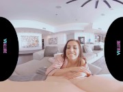 VRALLURE Gorgeous brunette with great natural tits fucks her toys in virtual reality 2/16