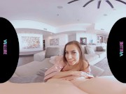 VRALLURE Gorgeous brunette with great natural tits fucks her toys in virtual reality 3/16