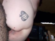 Bbw slut with hairy pussy rides BBC 1/16