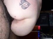 Bbw slut with hairy pussy rides BBC 4/16