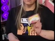 Busty Bbw slow-mo smoke & spit on tits! 1/16