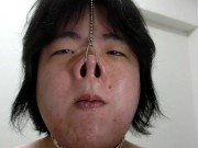 Nose hook masturbation2