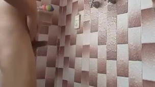 Shaving me in the shower.- I think my dick looks bigger!