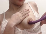 『チクニー』クリ絶頂したばかりのおもちゃで乳首おナニーしたよ♡一回イクと乳首でもイッちゃうねん… 15/16