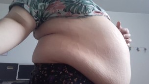 Quick bbw beer chug (belly play with bloated belly)