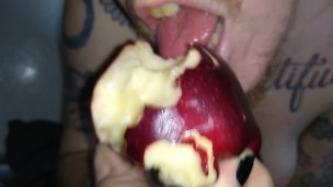 Apples, Food Fetish FTM With Teasing and Nipple Play, Quiet