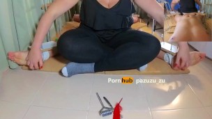 Femdom Amateur CFNM Handjob. If he doesn't cum in 2 mins I'll Tickle his Feet. POV