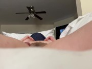 White girl gets so wet, cumming for you, masturbating her tight little pussy with her vibrator for u