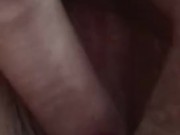 Playing with my clit while my husband watches with a hard on 