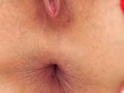 The insatiable bitch shows a close-up of the ass hole. Masturbating pussy and clit. 1080 HD. 6/16