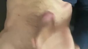 Horny morning cumming. Big dick married straight guy jerks off while wife chatting to neighbour
